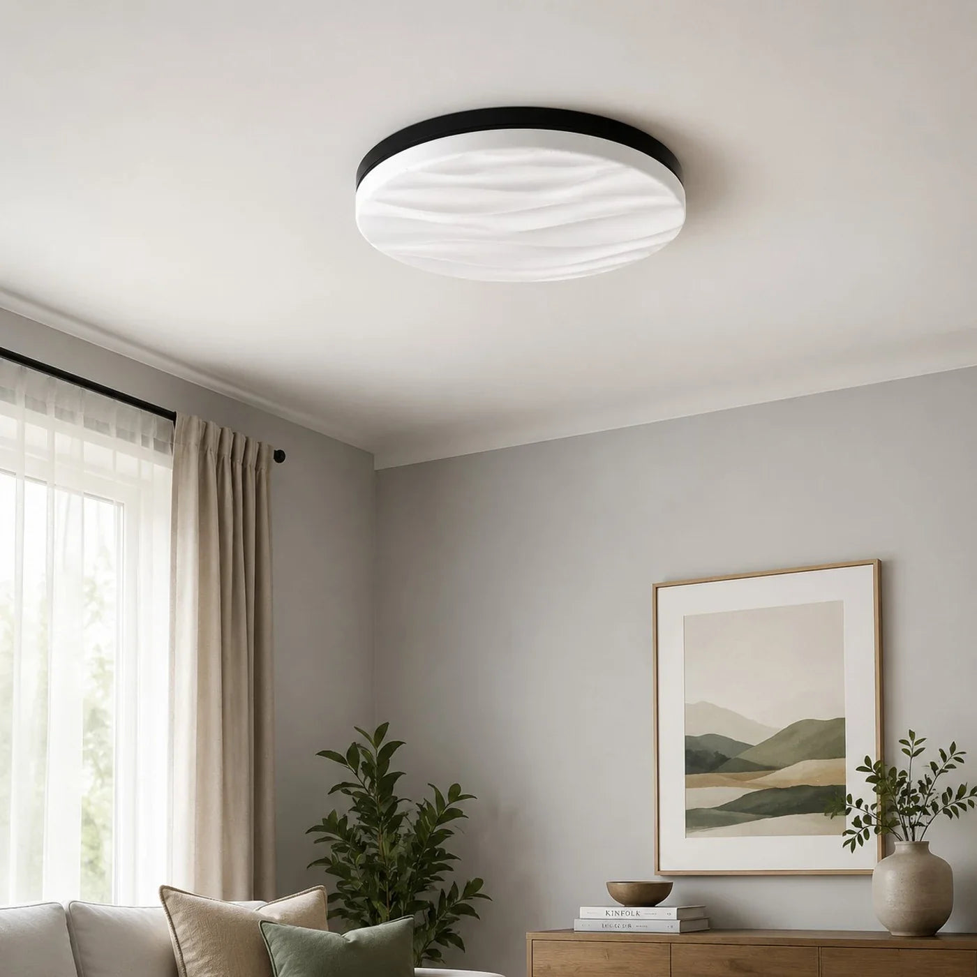 Italiensk minimalistisk loftslampe til direkte montering med stjernehimmel | Esilora