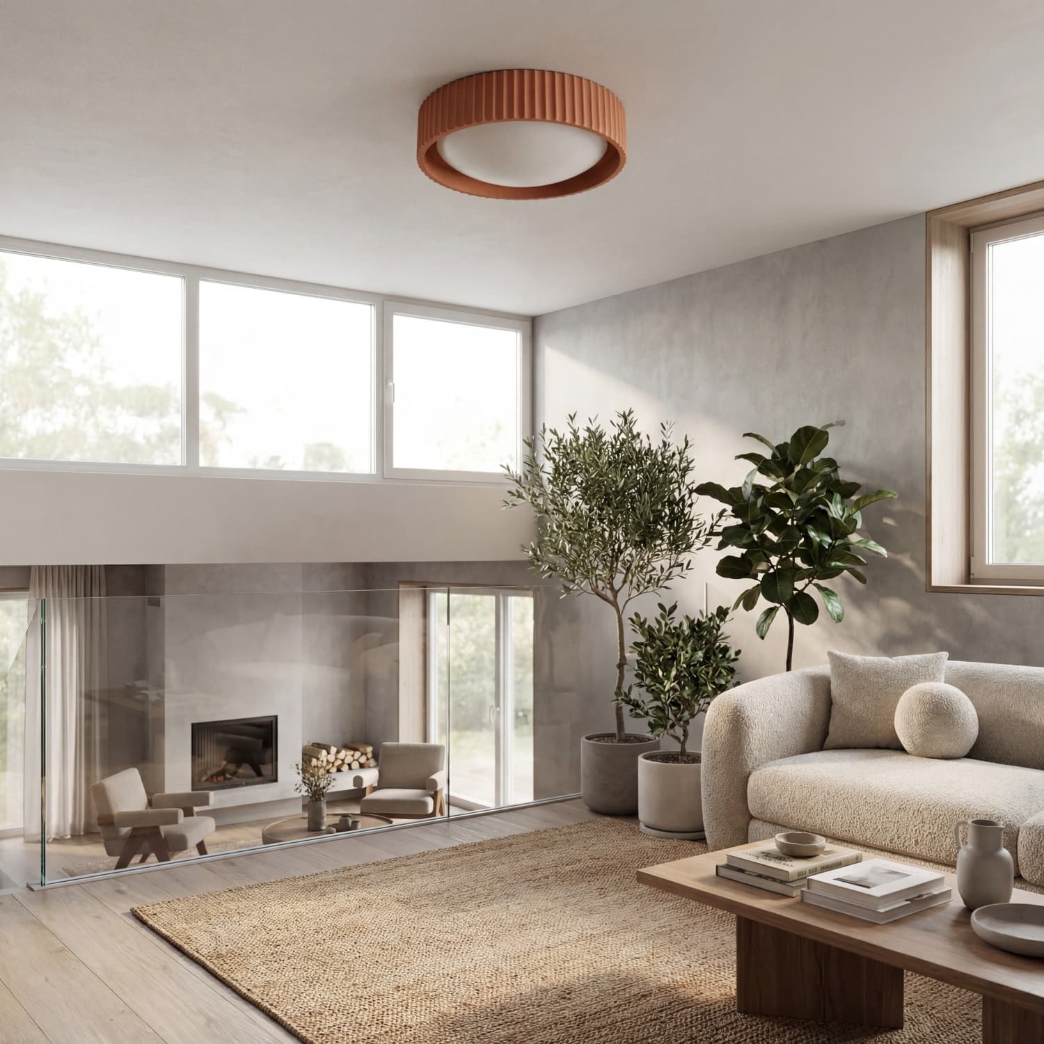 Acrion Round Ceiling Light - Modern Acrylic Light for Bedroom | Esilora