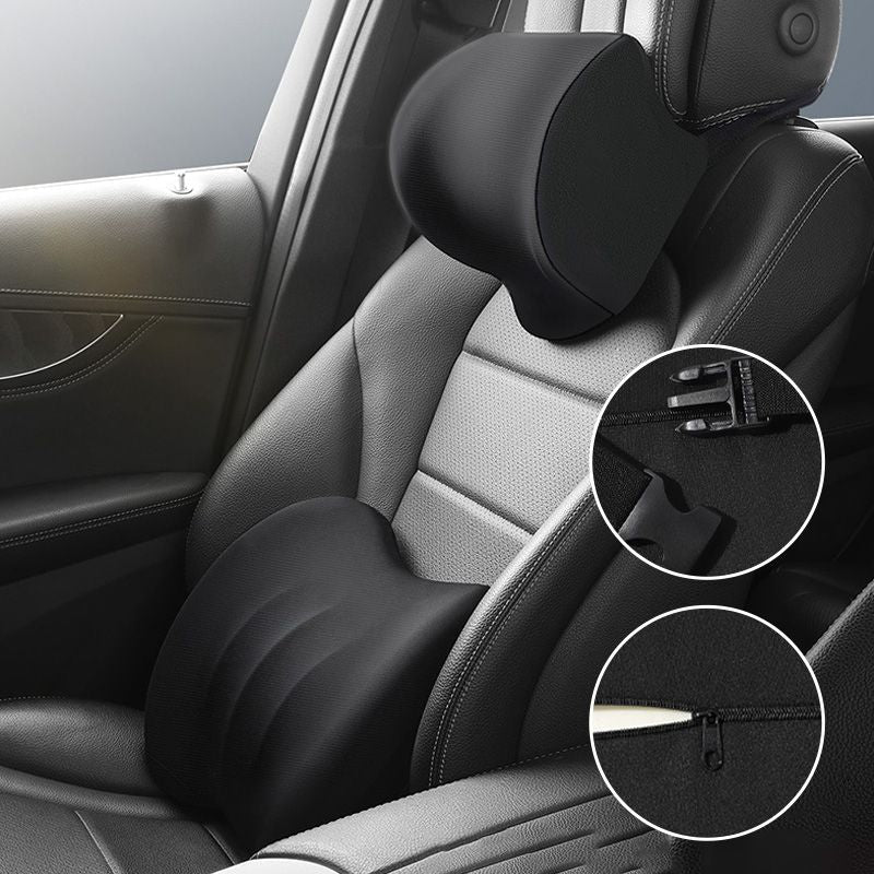 Juego AutoEase ComfortRide – reposacabezas de espuma viscoelástica y cojines lumbares