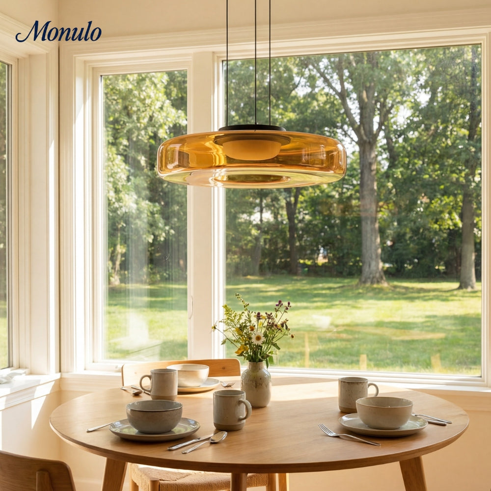 Verdoma Stacked Disc Form Glass Pendant Light Contemporary Nordic Lighting for Kitchens | Esilora