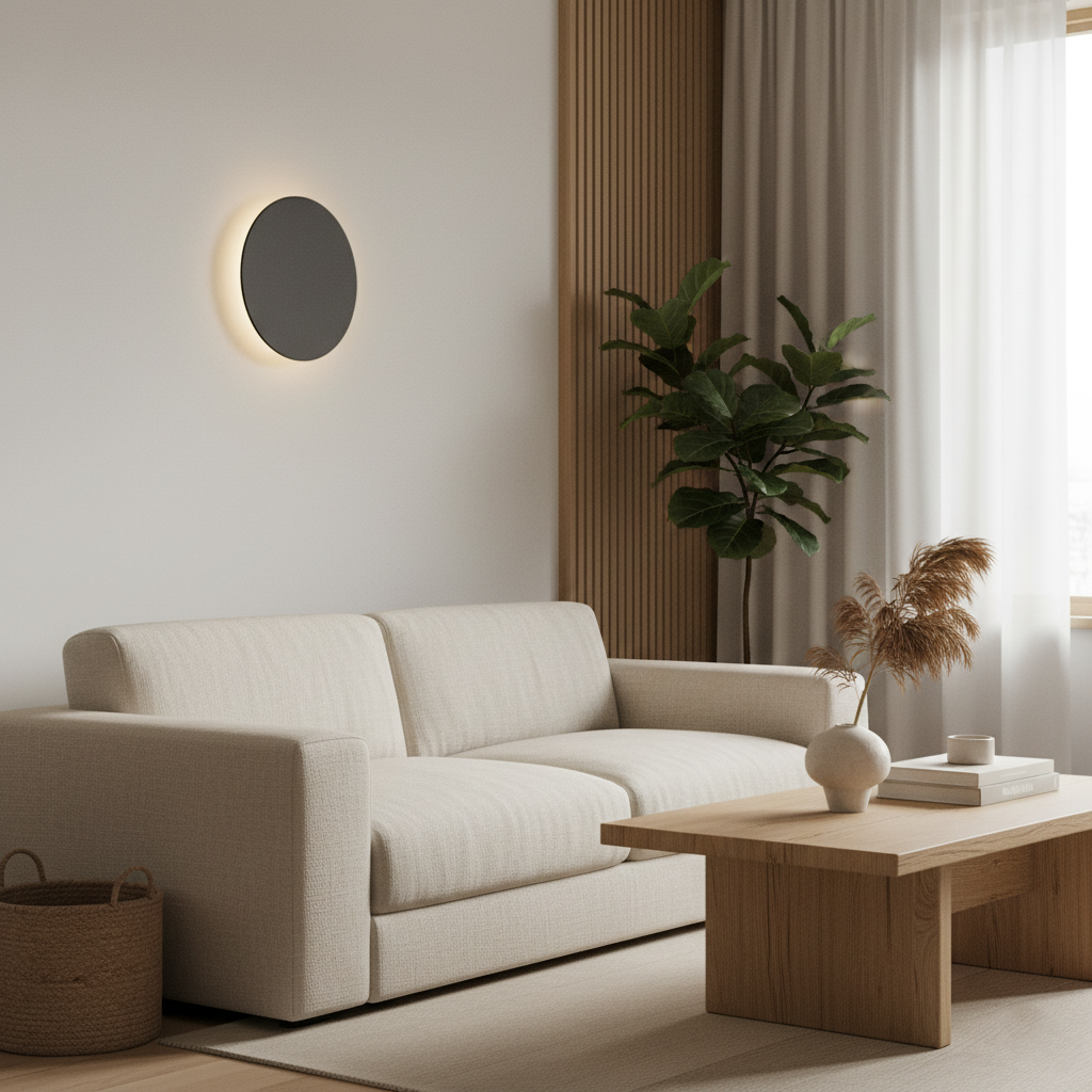 Modern Nordic Round Aluminum Minimalist LED Wall Light | Esilora