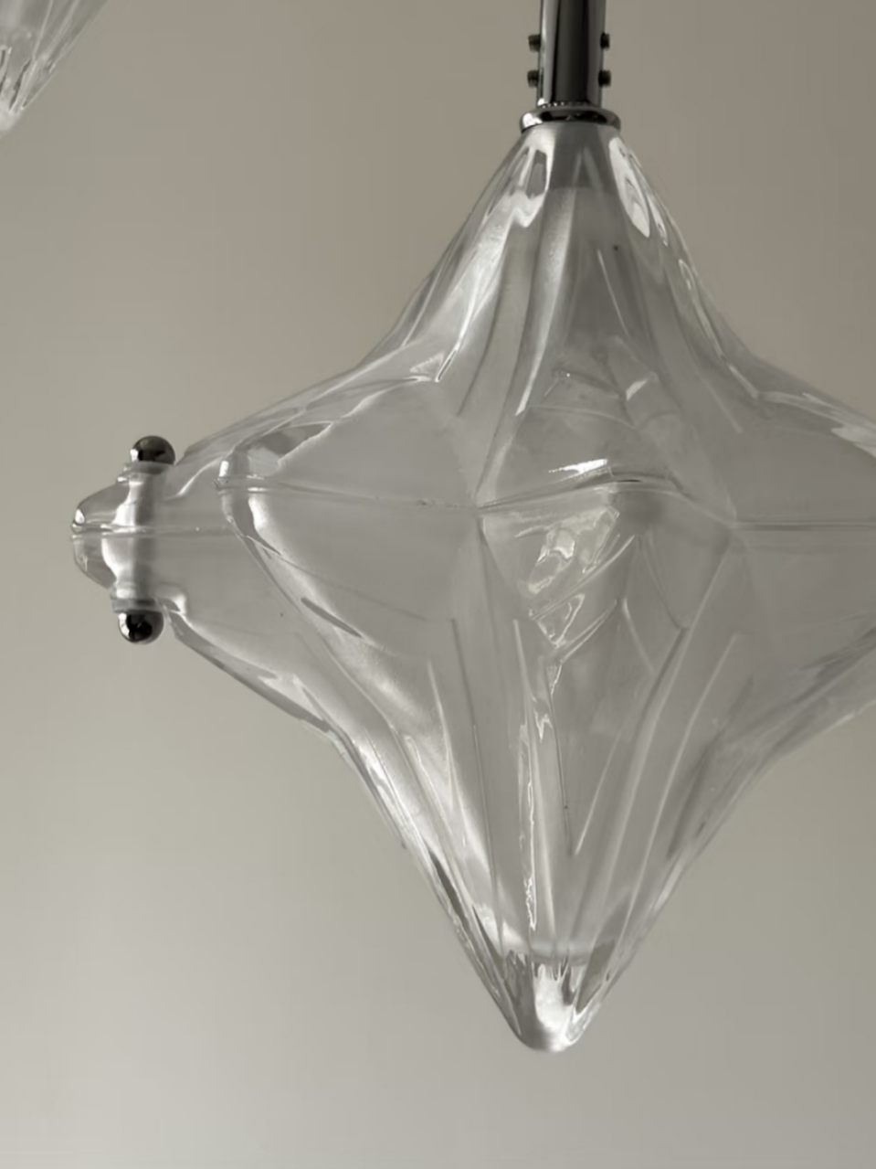 Art Deco Star Chandelier – Frosted Glass Deco Fixture for Dining Room – Astris Vega | Esilora