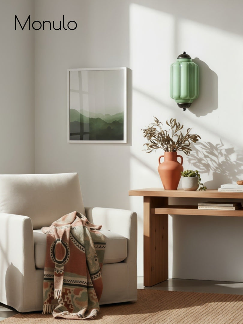 Vintage Milk Glass Flush Eloise Wall Sconce for Bedside Hallway | Esilora