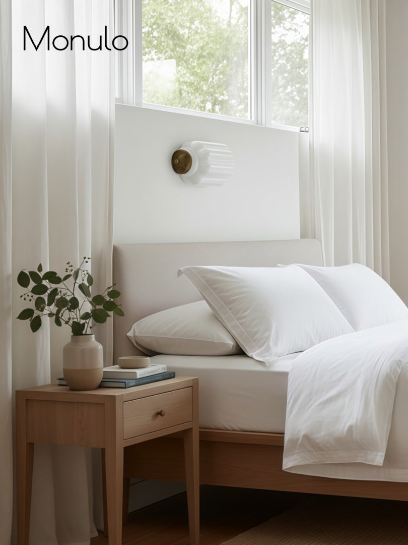 Vintage Milk Glass Flush Eloise Wall Sconce for Bedside Hallway | Esilora
