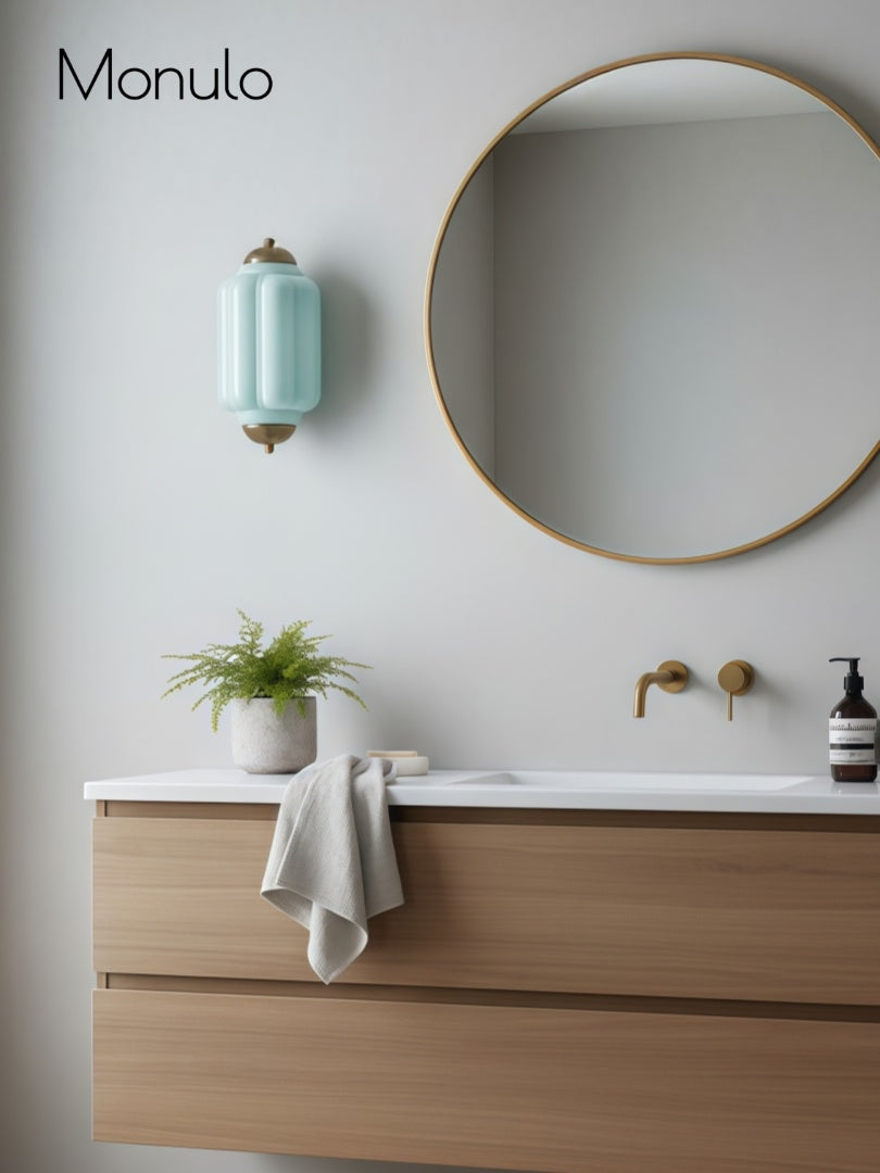 Vintage Milk Glass Flush Eloise Wall Sconce for Bedside Hallway | Esilora