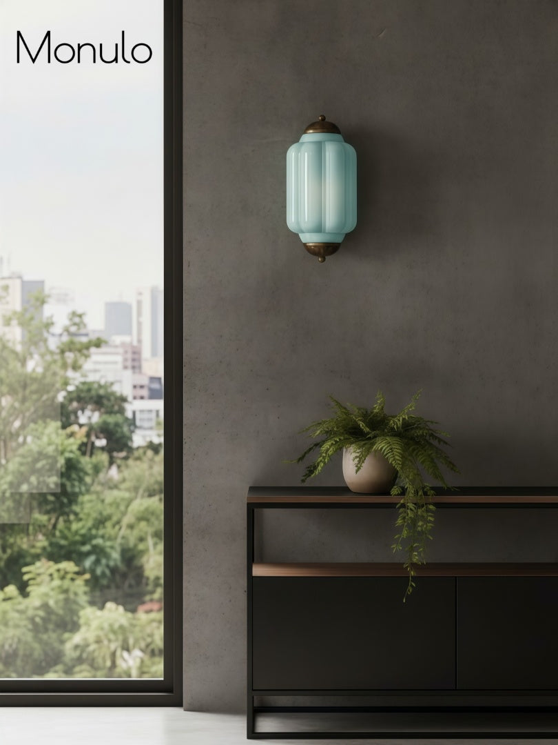 Vintage Milk Glass Flush Eloise Wall Sconce for Bedside Hallway | Esilora