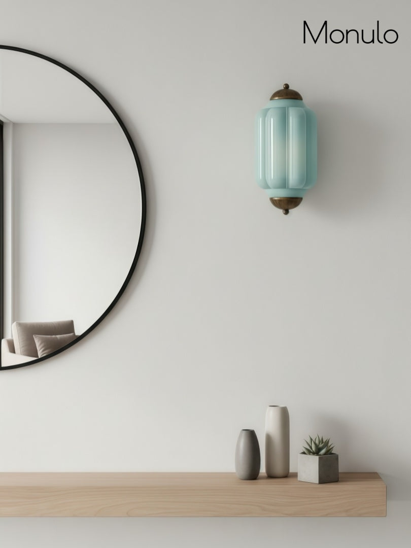 Vintage Milk Glass Flush Eloise Wall Sconce for Bedside Hallway | Esilora