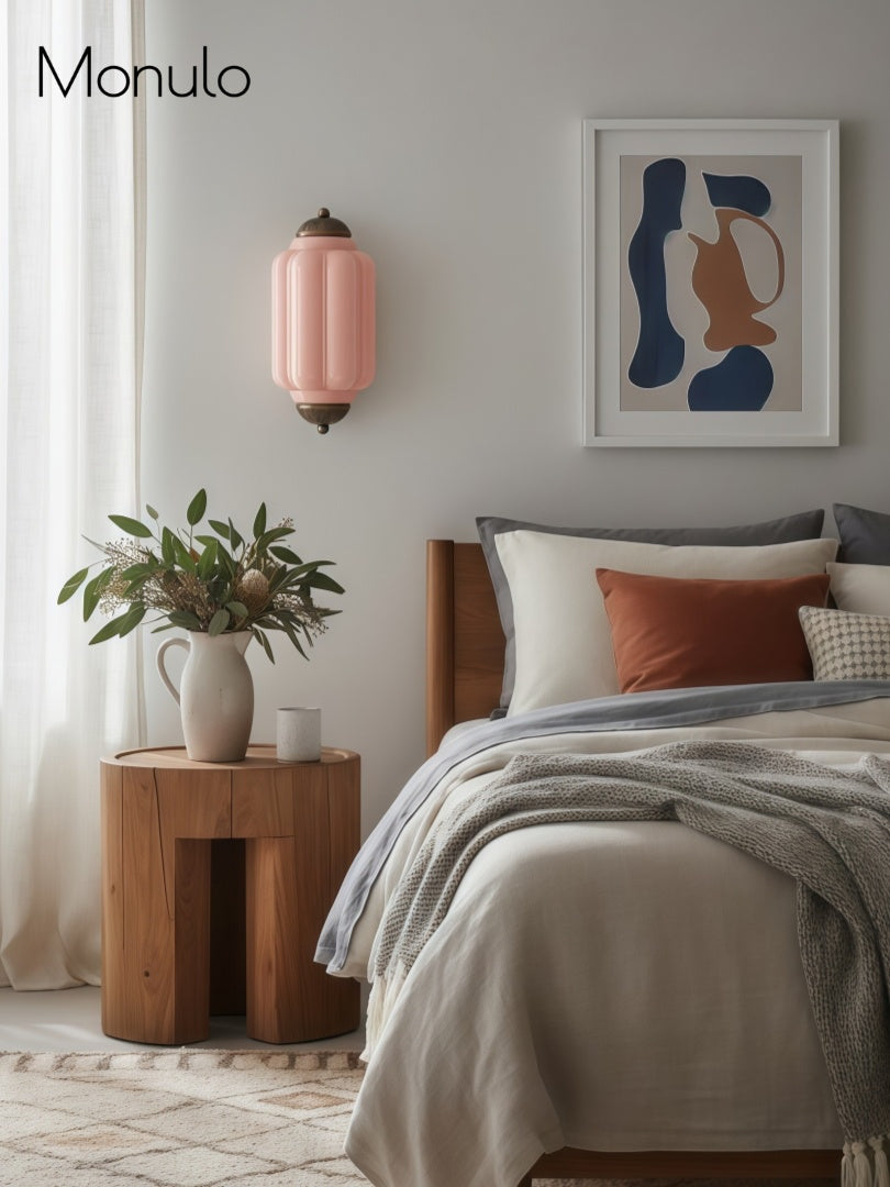 Vintage Milk Glass Flush Eloise Wall Sconce for Bedside Hallway | Esilora
