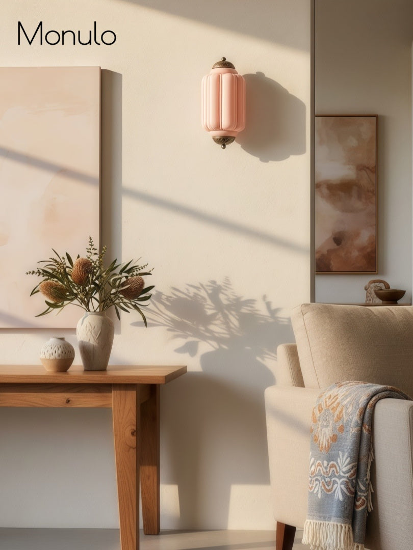 Vintage Milk Glass Flush Eloise Wall Sconce for Bedside Hallway | Esilora