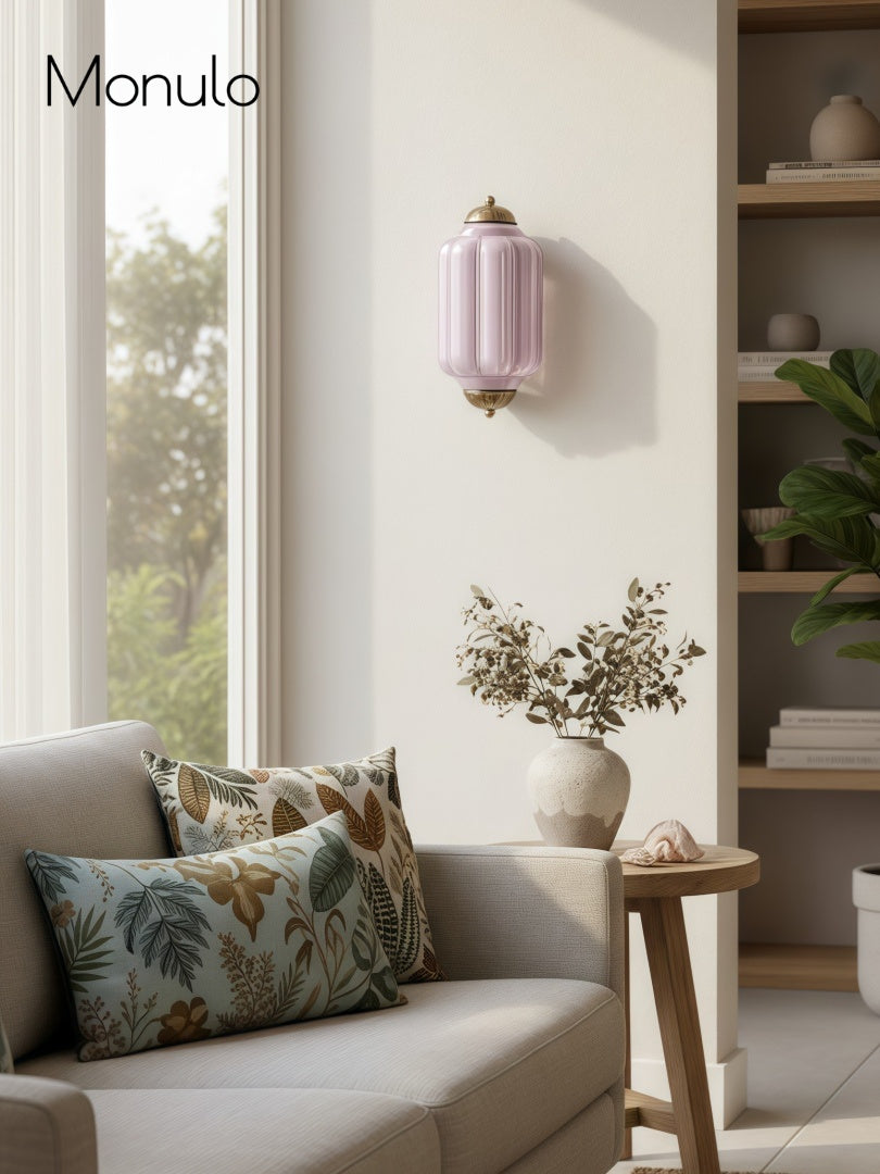 Vintage Milk Glass Flush Eloise Wall Sconce for Bedside Hallway | Esilora