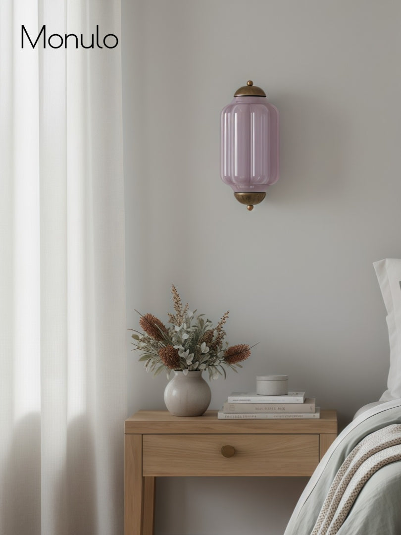Vintage Milk Glass Flush Eloise Wall Sconce for Bedside Hallway | Esilora