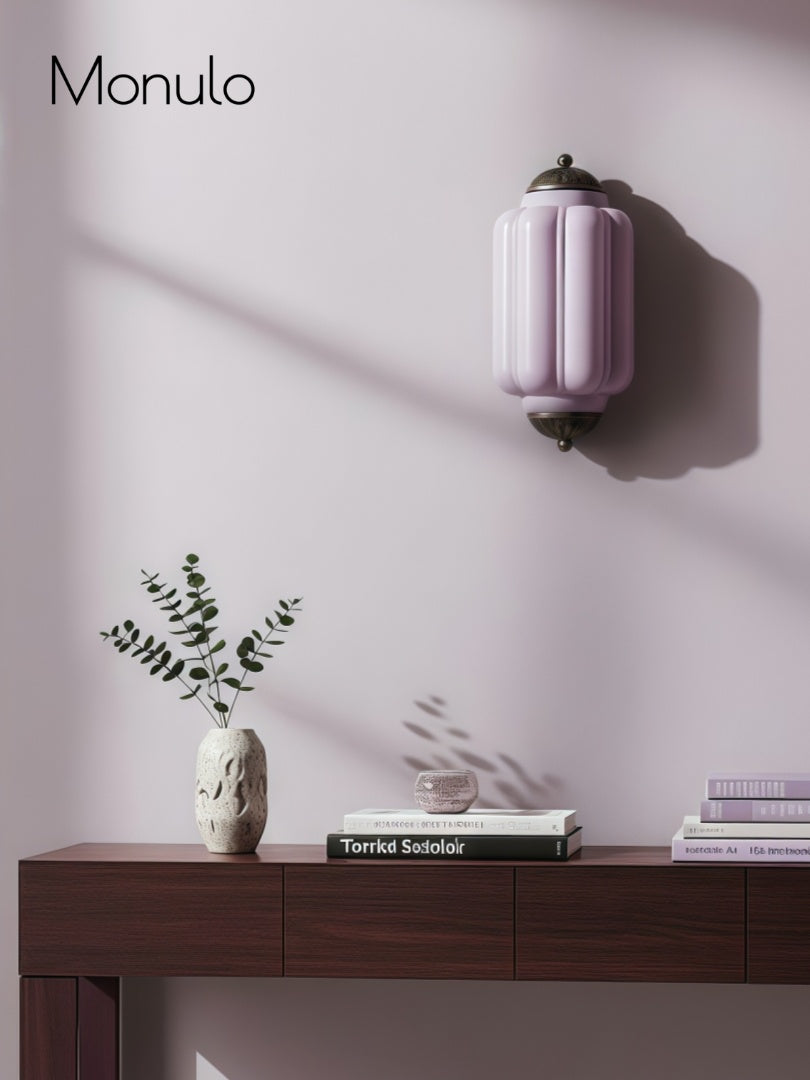 Vintage Milk Glass Flush Eloise Wall Sconce for Bedside Hallway | Esilora