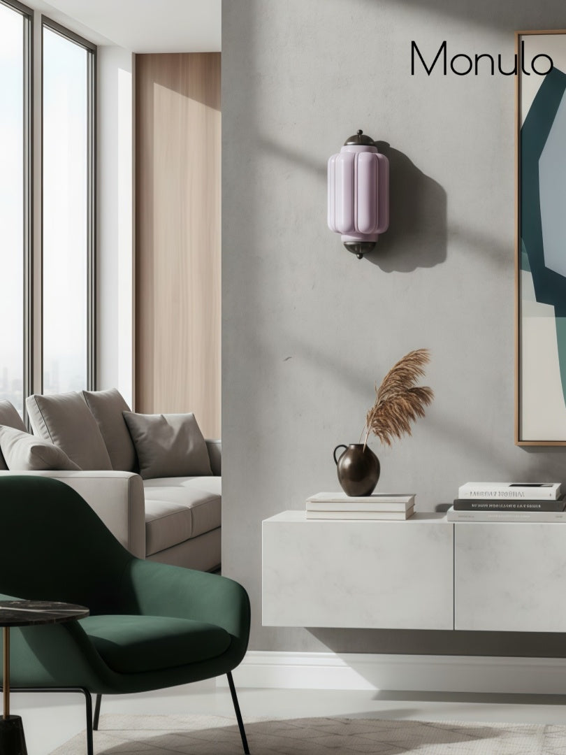Vintage Milk Glass Flush Eloise Wall Sconce for Bedside Hallway | Esilora