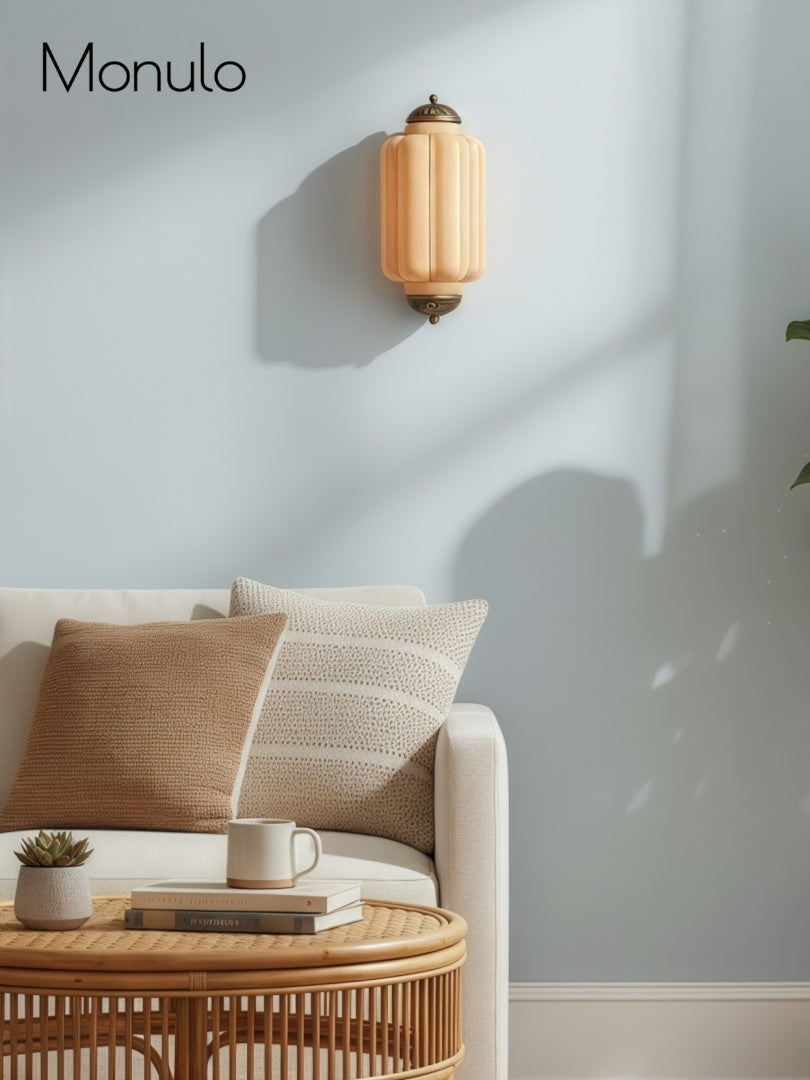 Vintage Milk Glass Flush Eloise Wall Sconce for Bedside Hallway | Esilora