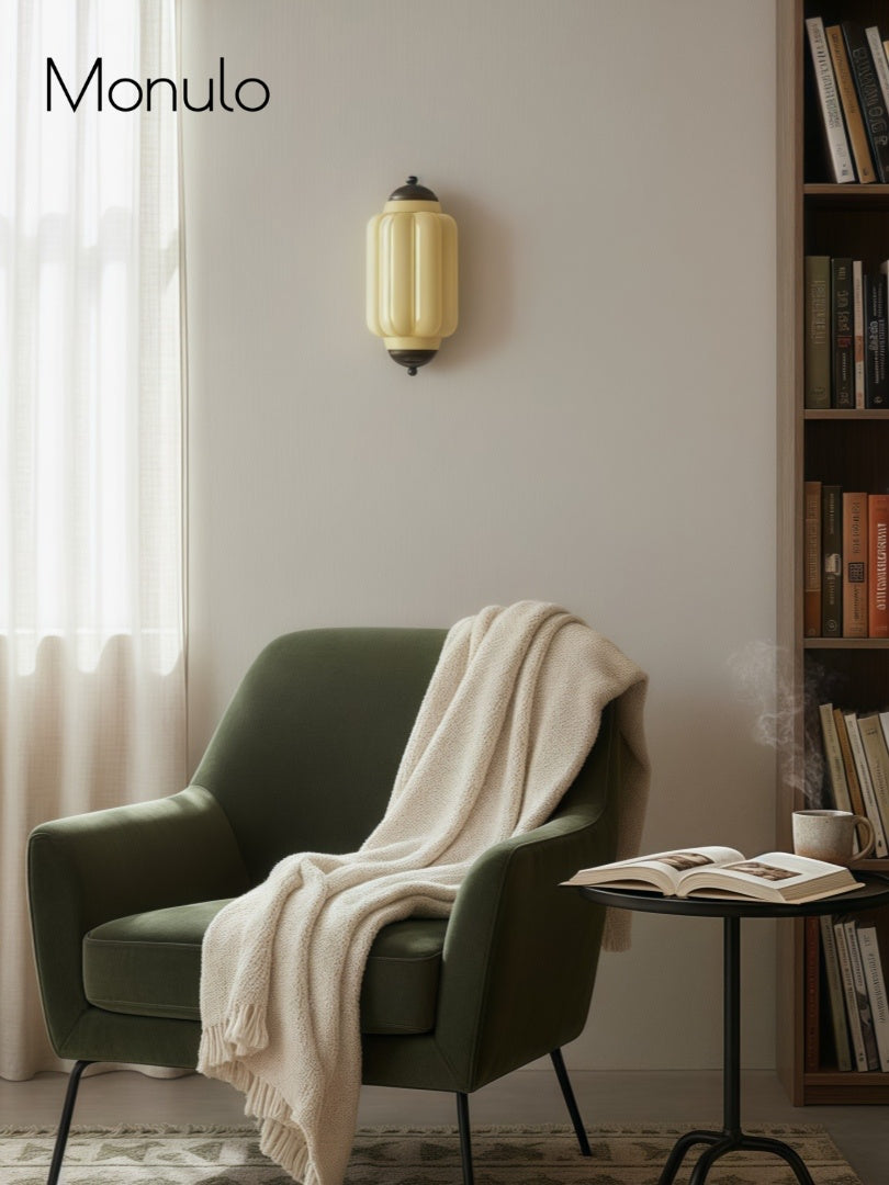 Vintage Milk Glass Flush Eloise Wall Sconce for Bedside Hallway | Esilora