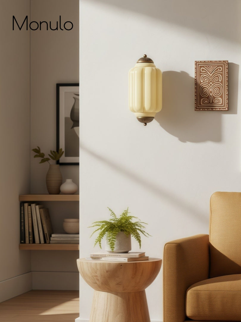 Vintage Milk Glass Flush Eloise Wall Sconce for Bedside Hallway | Esilora