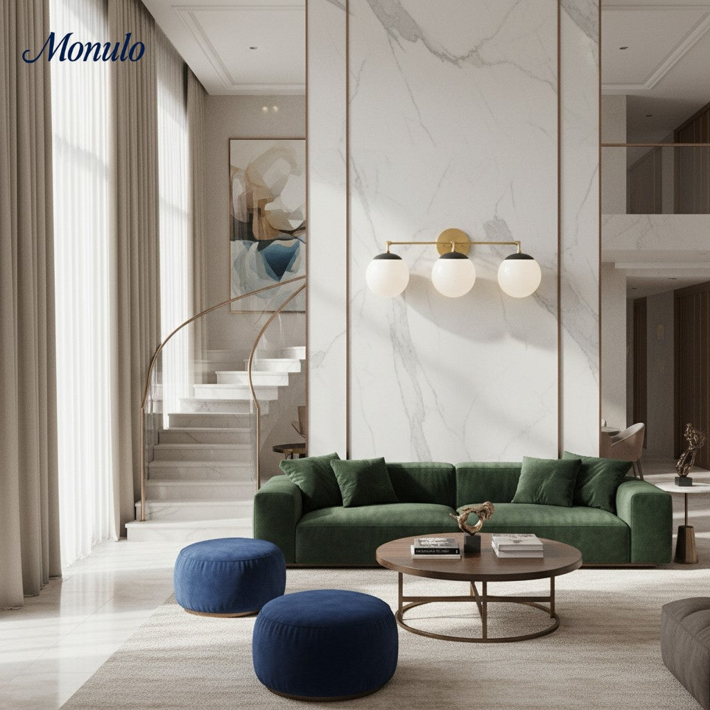مصباح Glorica Glass الشريطي LED القابل لتعتيم الإضاءة للمرآة – وحدة إضاءة حمّام كروية بسيطة | Esilora