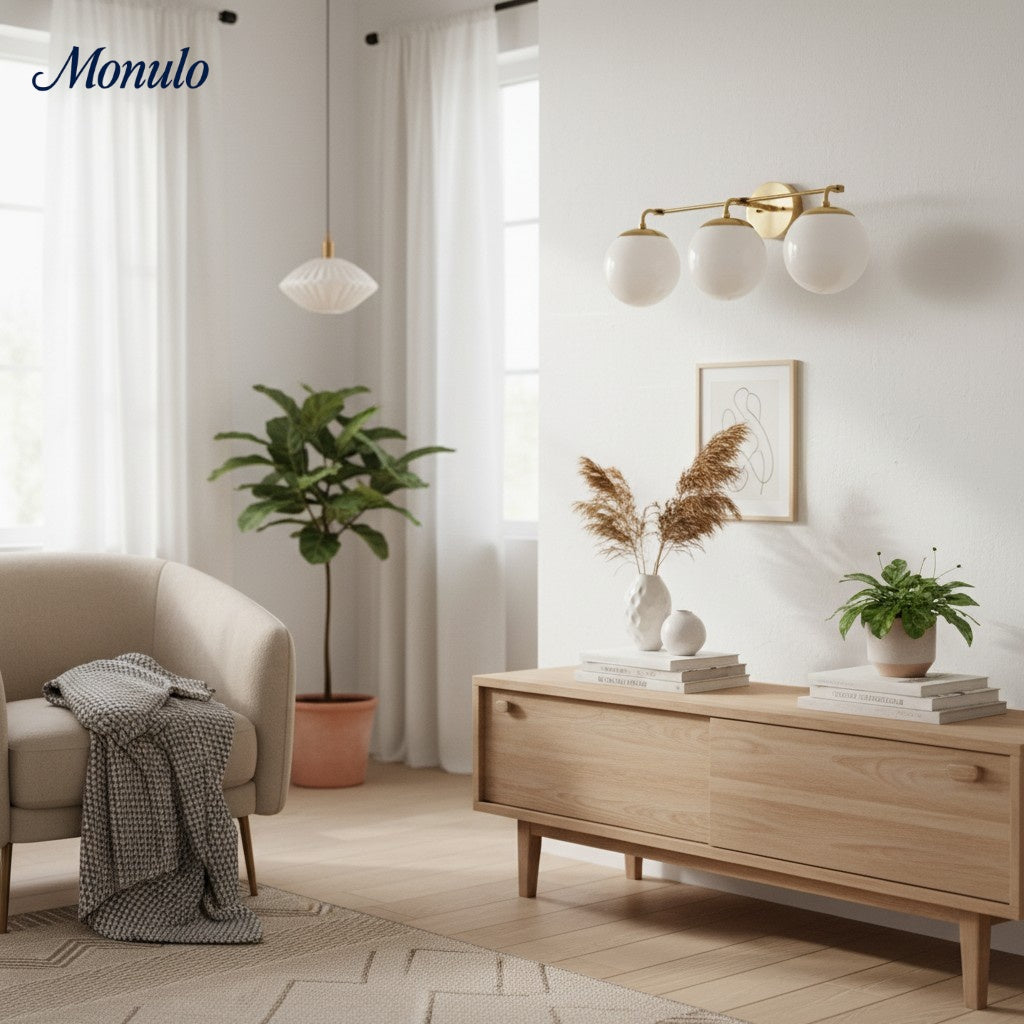 مصباح Glorica Glass الشريطي LED القابل لتعتيم الإضاءة للمرآة – وحدة إضاءة حمّام كروية بسيطة | Esilora