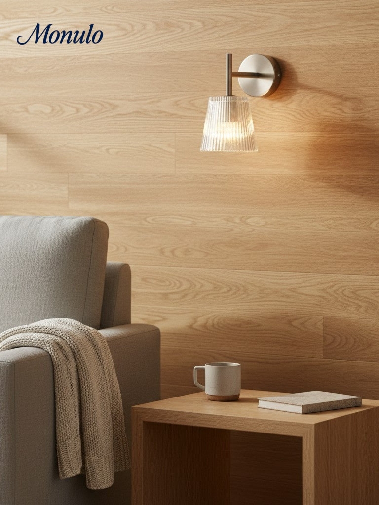 Bravira Modern Glass Wall Lamp – Minimalist Wall Sconce for Bedroom, Hallway & Vanity | Esilora