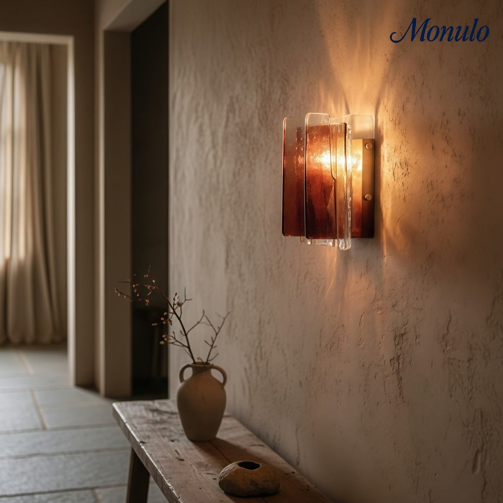 Verdura Architectural Wall Mounted Lamp with Glass Panel Design | Esilora