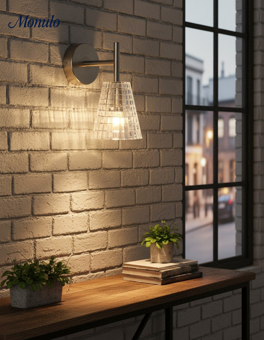 Bravira Modern Glass Wall Lamp – Minimalist Wall Sconce for Bedroom, Hallway & Vanity | Esilora