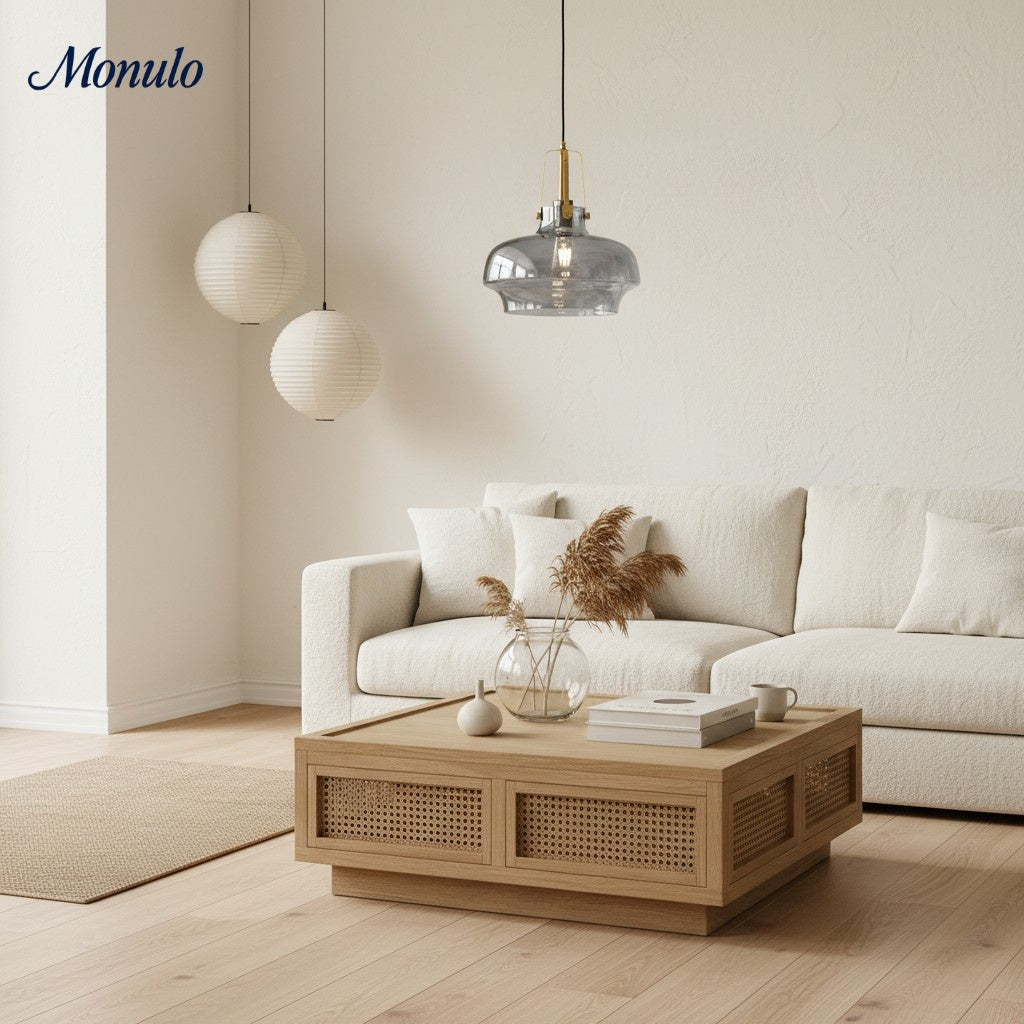 Lawson transparent pendellampe i glass, inspirert av akvarier – moderne hengende lampe til hjemmet | Esilora