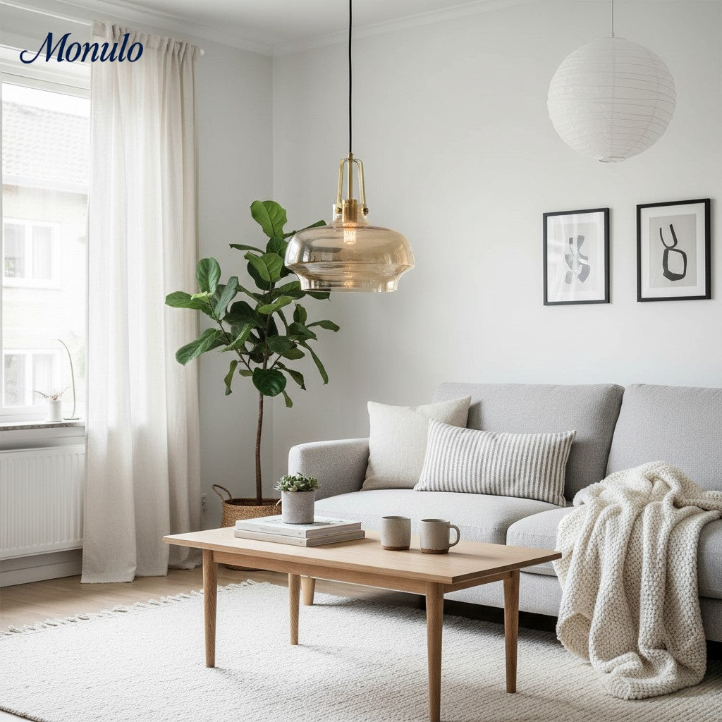 Lawson transparent pendellampe i glass, inspirert av akvarier – moderne hengende lampe til hjemmet | Esilora