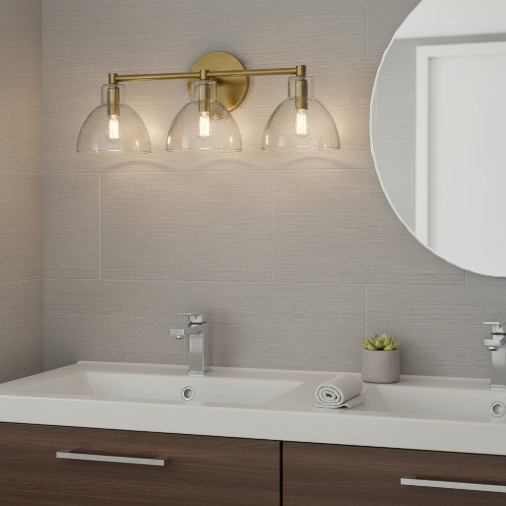 Applique Glavira in vetro riciclato - Lampada moderna per lavabo del bagno | Esilora