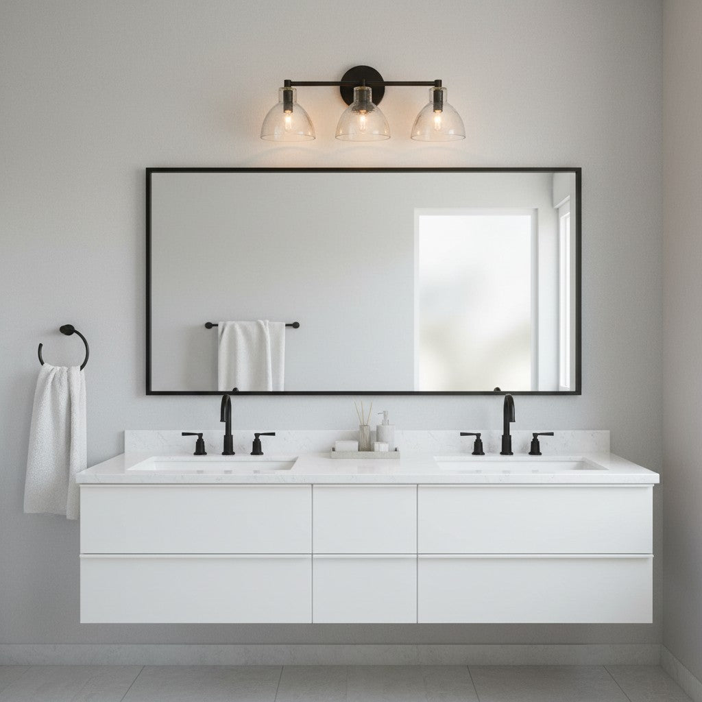 Applique Glavira in vetro riciclato - Lampada moderna per lavabo del bagno | Esilora