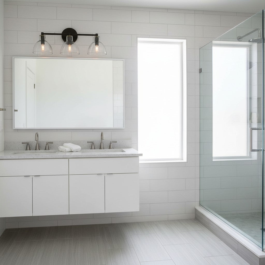 Applique Glavira in vetro riciclato - Lampada moderna per lavabo del bagno | Esilora