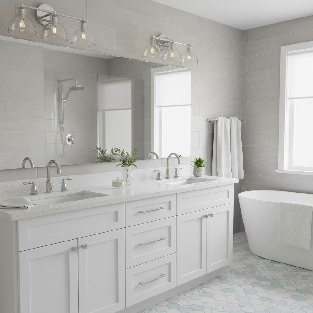 Applique Glavira in vetro riciclato - Lampada moderna per lavabo del bagno | Esilora