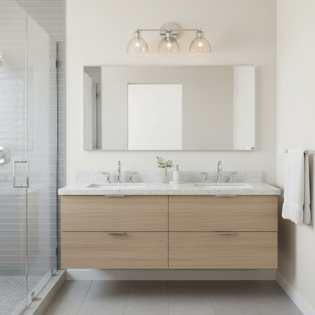 Applique Glavira in vetro riciclato - Lampada moderna per lavabo del bagno | Esilora