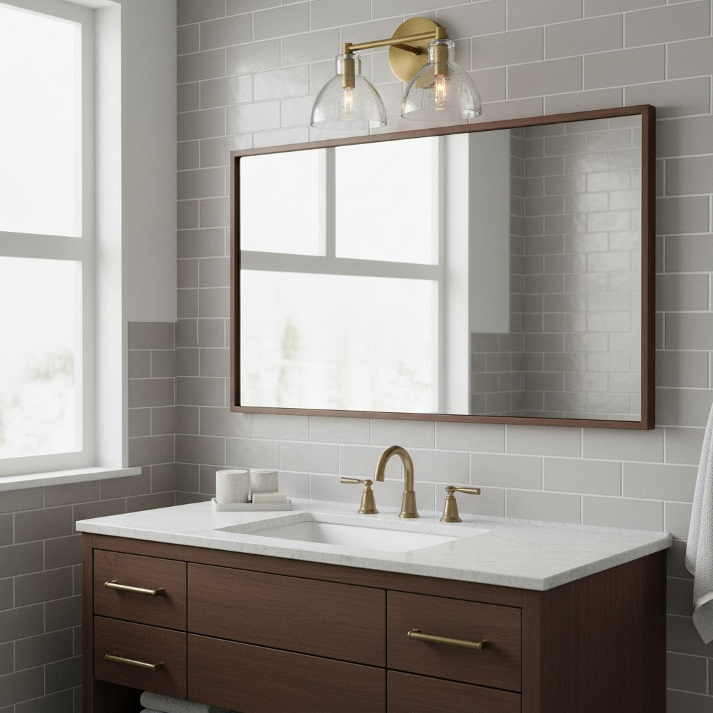 Applique Glavira in vetro riciclato - Lampada moderna per lavabo del bagno | Esilora
