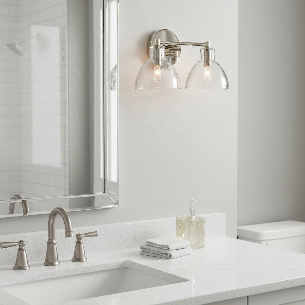Applique Glavira in vetro riciclato - Lampada moderna per lavabo del bagno | Esilora