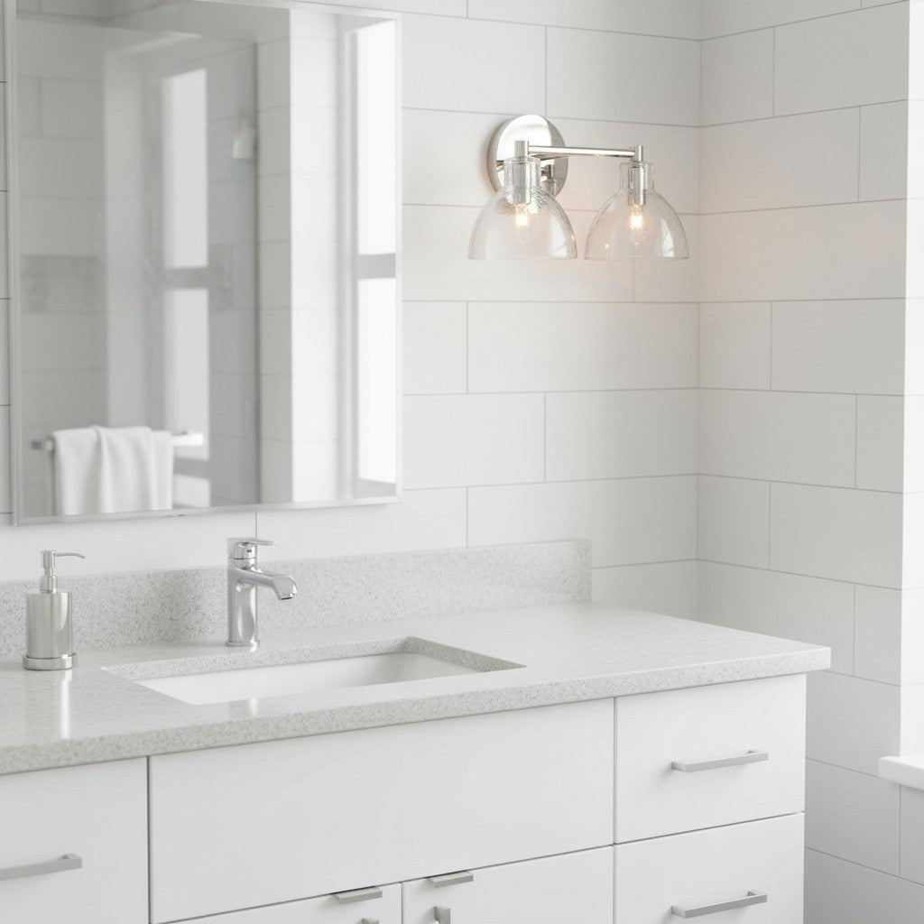 Applique Glavira in vetro riciclato - Lampada moderna per lavabo del bagno | Esilora