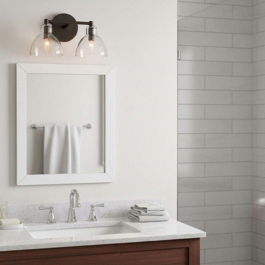 Applique Glavira in vetro riciclato - Lampada moderna per lavabo del bagno | Esilora