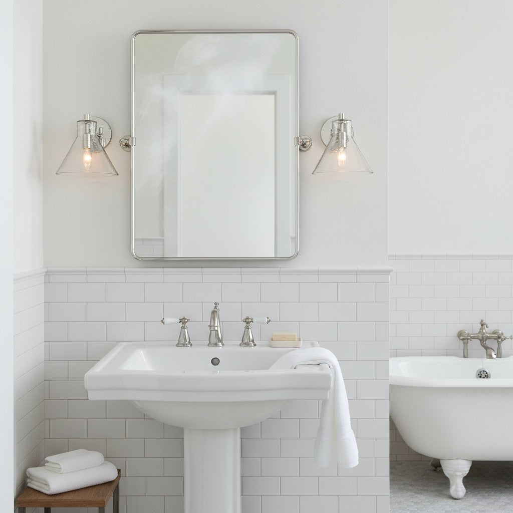 Applique Glavira in vetro riciclato - Lampada moderna per lavabo del bagno | Esilora
