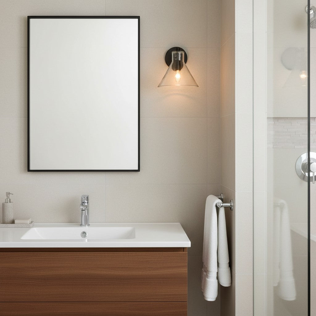 Applique Glavira in vetro riciclato - Lampada moderna per lavabo del bagno | Esilora