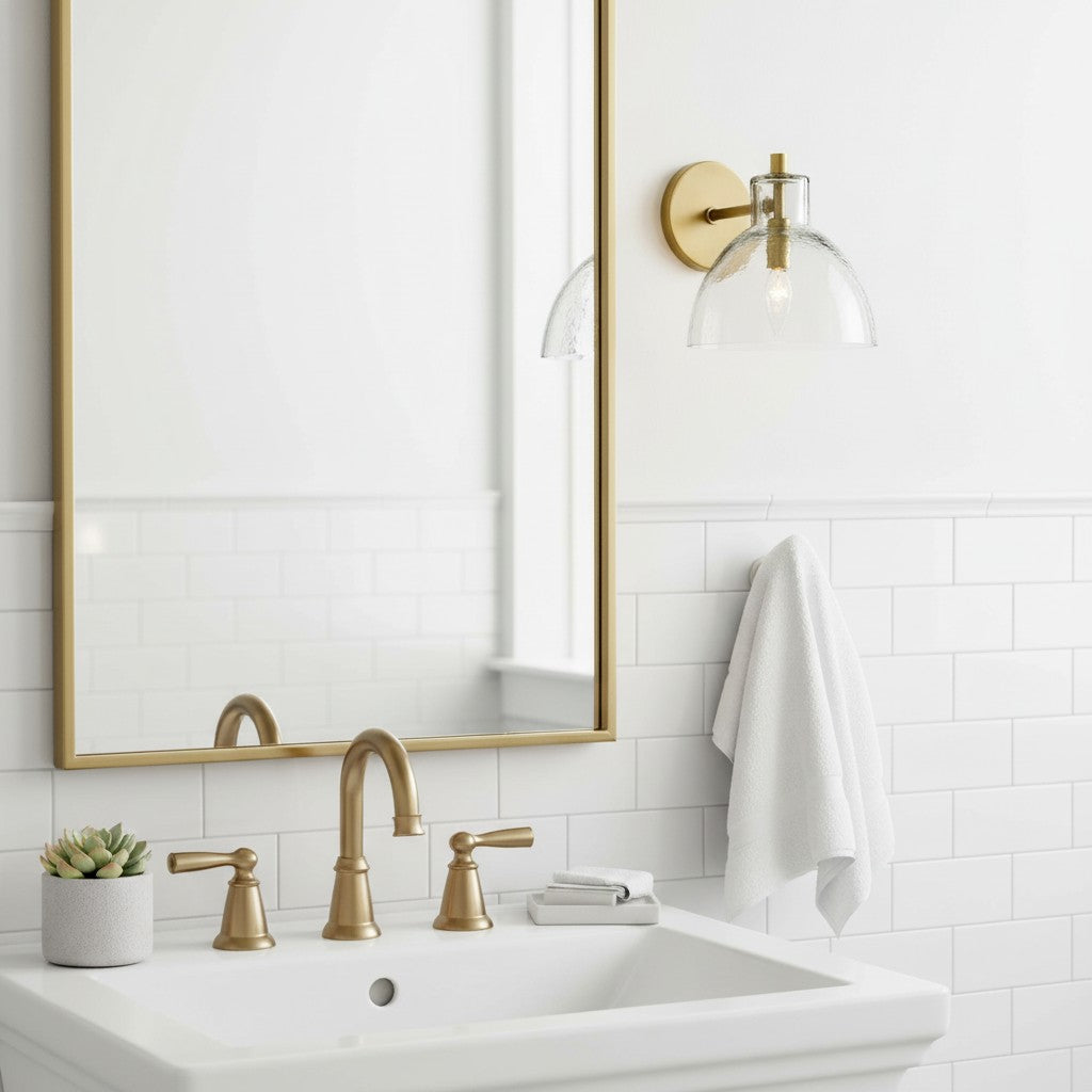 Applique Glavira in vetro riciclato - Lampada moderna per lavabo del bagno | Esilora