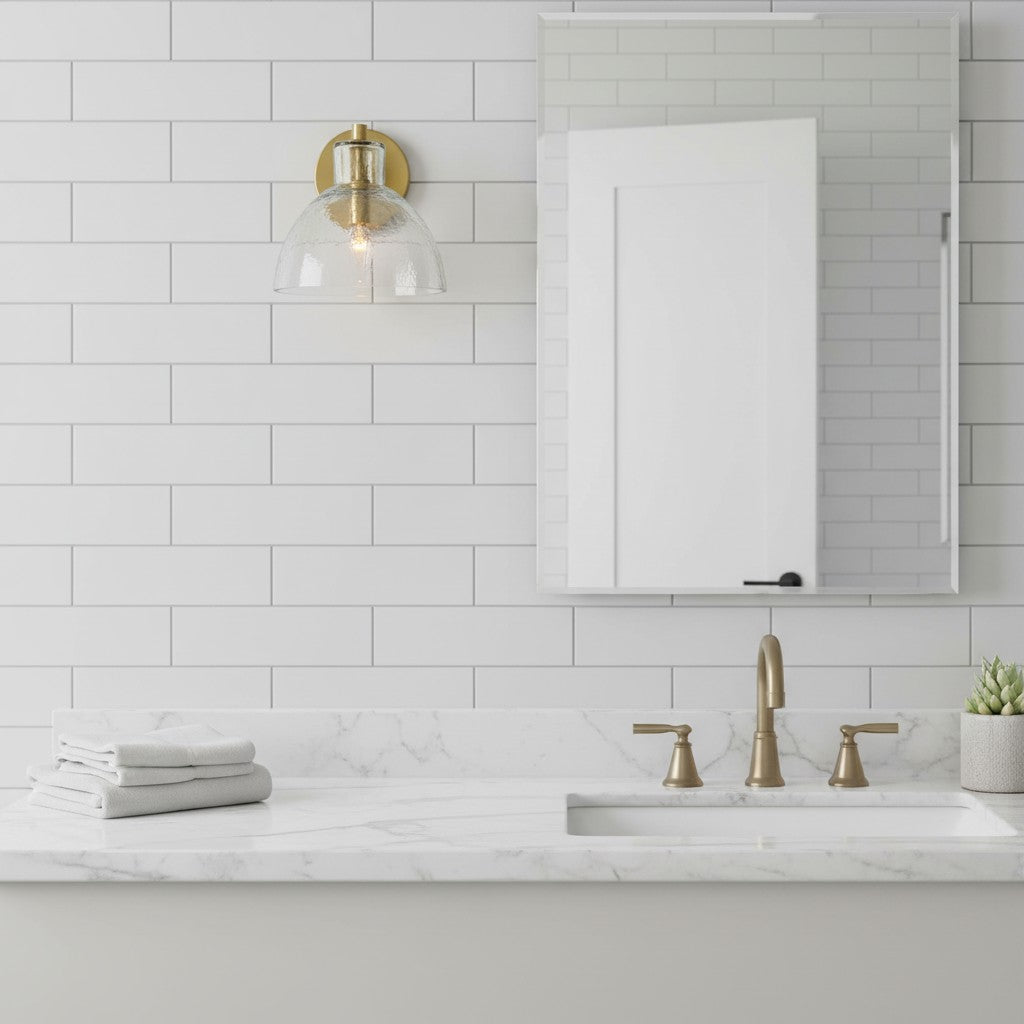 Applique Glavira in vetro riciclato - Lampada moderna per lavabo del bagno | Esilora
