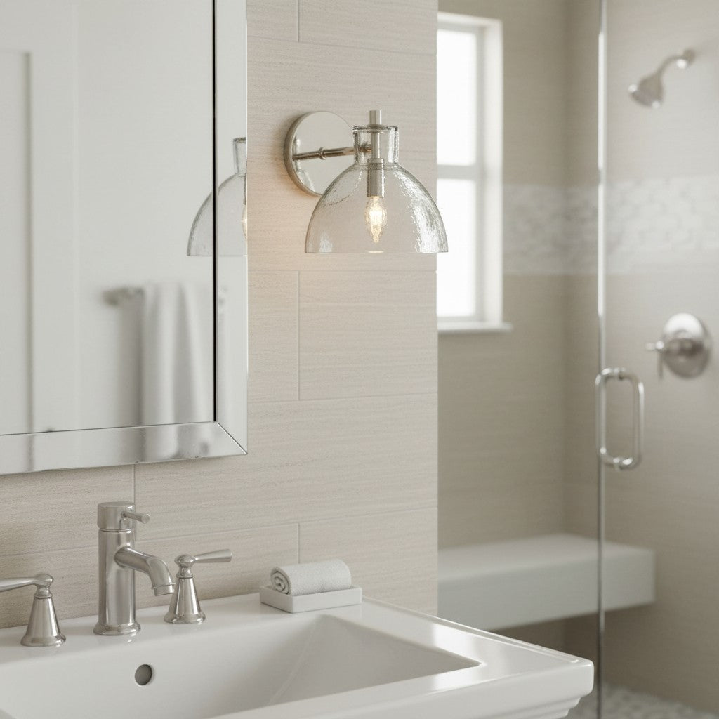 Applique Glavira in vetro riciclato - Lampada moderna per lavabo del bagno | Esilora
