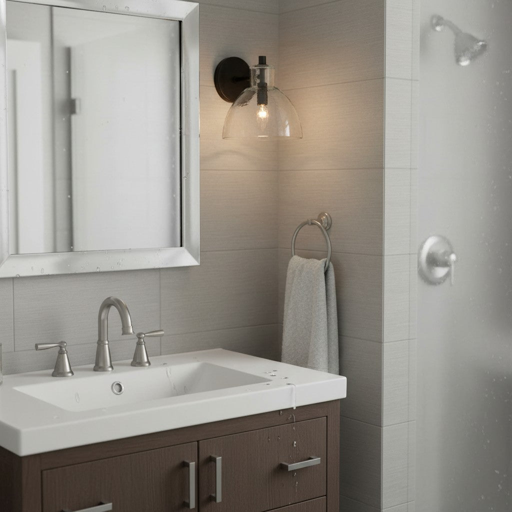 Applique Glavira in vetro riciclato - Lampada moderna per lavabo del bagno | Esilora