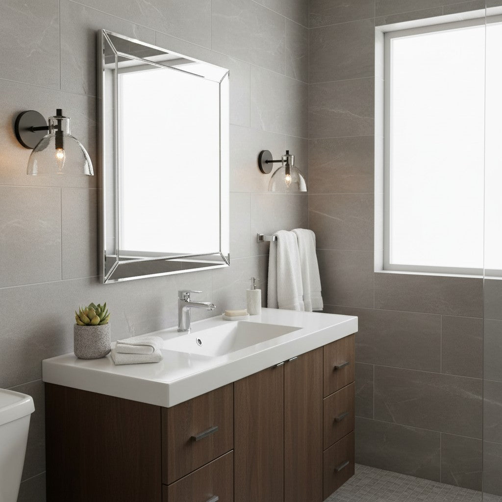 Applique Glavira in vetro riciclato - Lampada moderna per lavabo del bagno | Esilora
