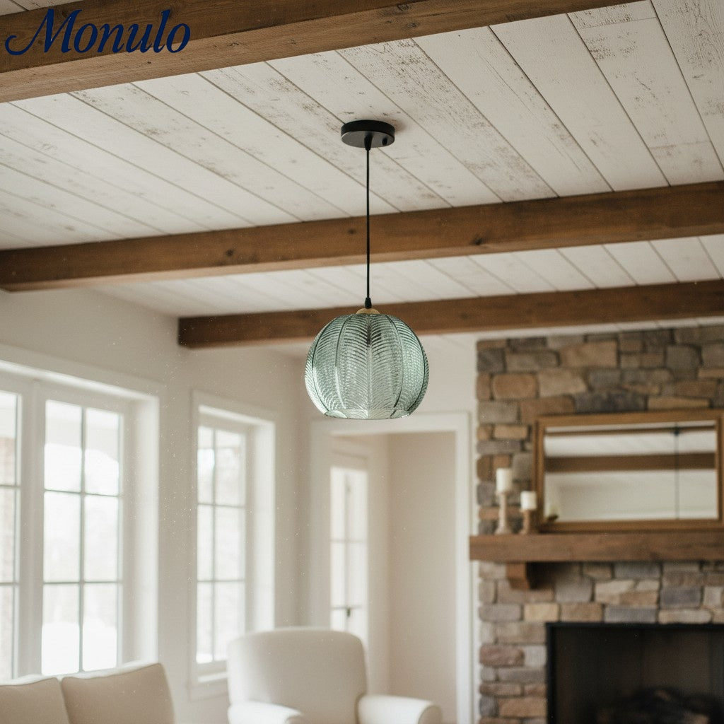 Verdoma Tropical Boho Decorative Glass Pendant Light for Entryway or Hallway | Esilora