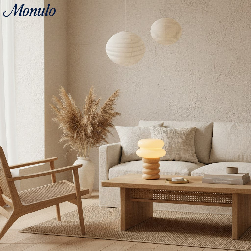 Auralume Geometric Dome Accent Table Lamp - Scandinavian Design for Reading Desk or Lounge Area | Esilora