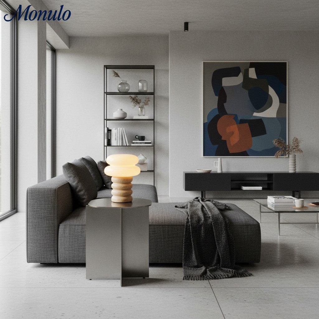 Auralume Geometric Dome Accent Table Lamp - Scandinavian Design for Reading Desk or Lounge Area | Esilora