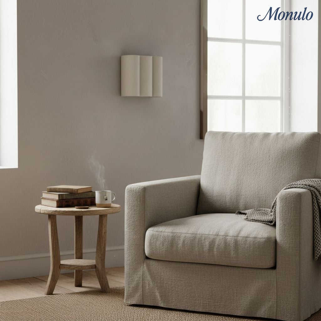 Linbron Natural Linen Sconce – Diffused Glow for Open Concept Living Spaces | Esilora