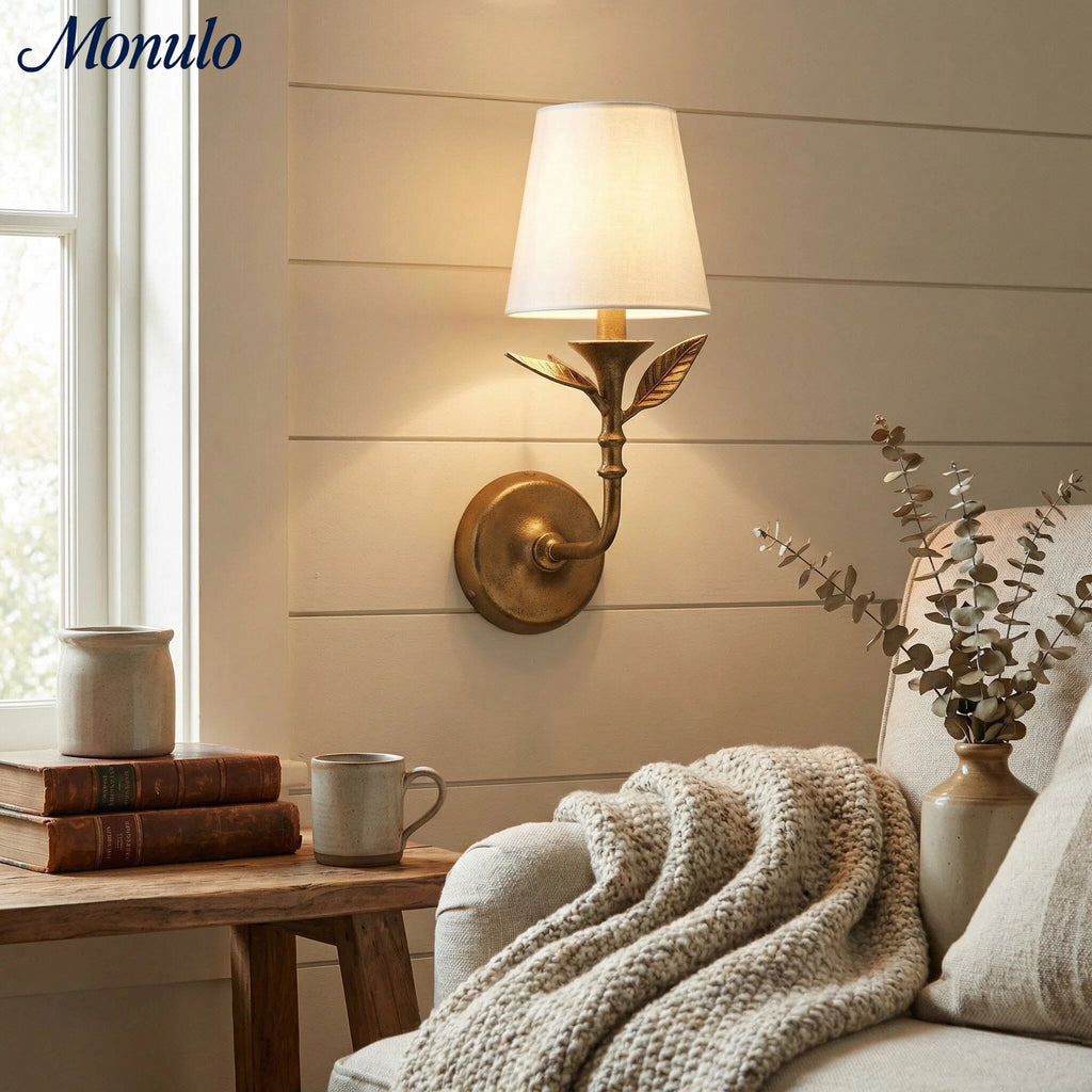 Roven Botanical Metal Wall Sconce Vintage-Inspired Metal Wall Light for Hallway and Bedroom | Esilora