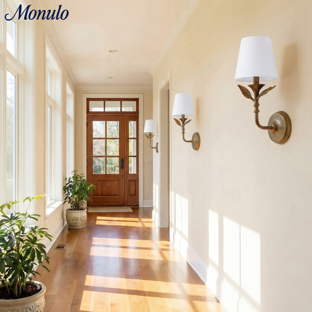 Roven Botanical Metal Wall Sconce Vintage-Inspired Metal Wall Light for Hallway and Bedroom | Esilora