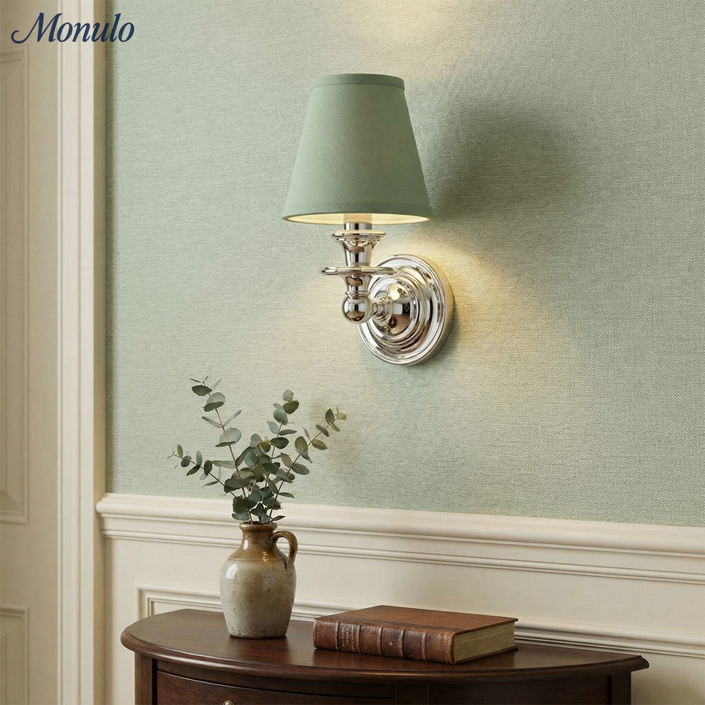 Rowan Drum Shade Wall Sconce – Fabric Sconce Light for Cozy Cottage Lighting | Esilora